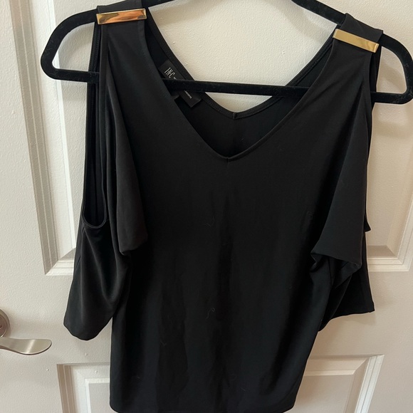 INC Cold Shoulder Gold Hardware Top - Picture 2 of 7